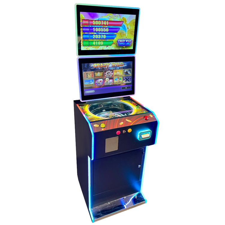 22 Inch Touch Dual Screen Vertical with Roulette Arcade Gaming Machine 10in1 Customized Skill Cabinet Black at Factory Price for Amusement Cabinet