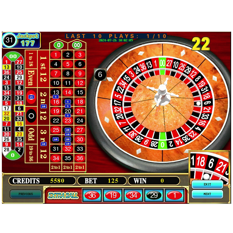 American Roulette Pearl of the Caribbean single player board