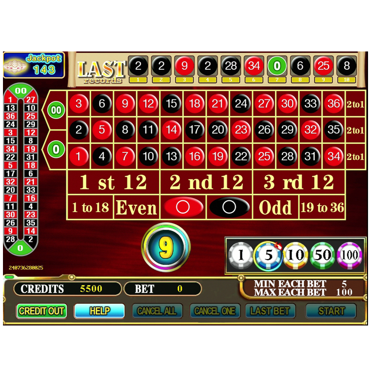 American Roulette Pearl of the Caribbean single player board
