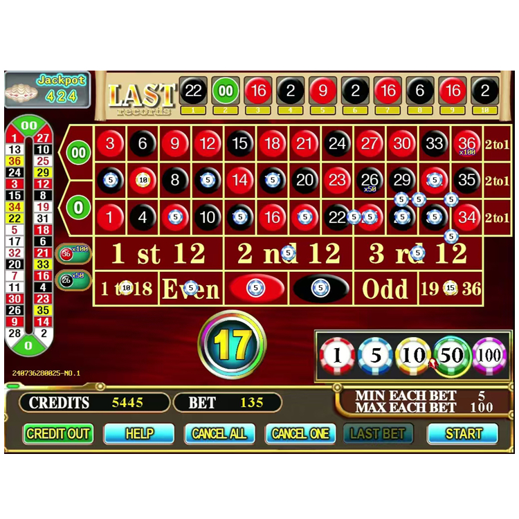 American Roulette Pearl of the Caribbean single player board
