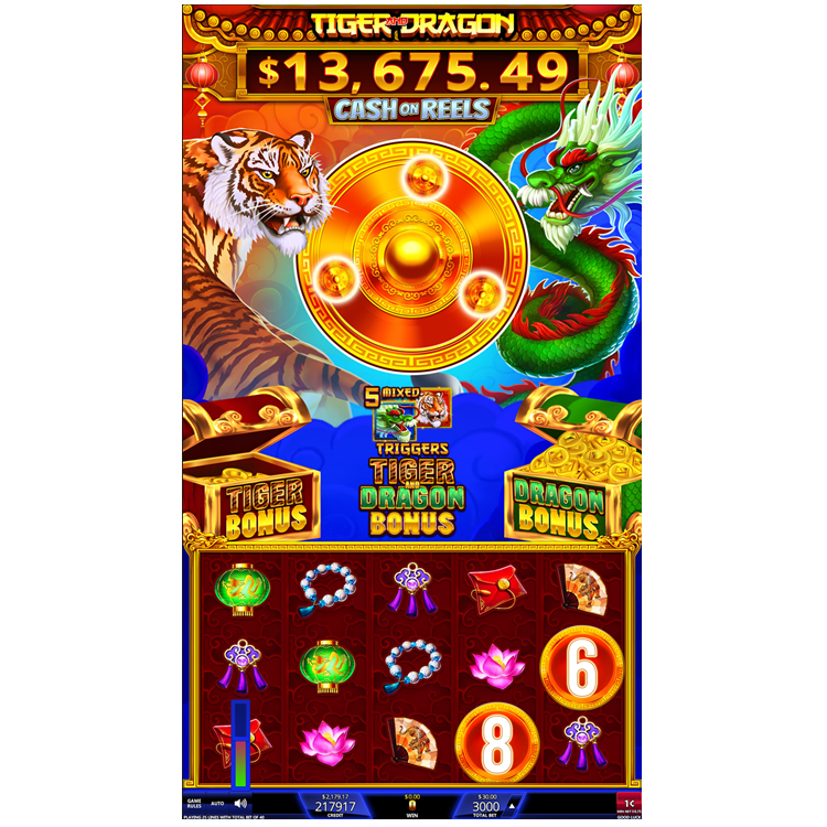 Tiger and Dragon Cash on Reels Skill Game Board Skill PCB Board Software for Arcade Game Amusement Machine